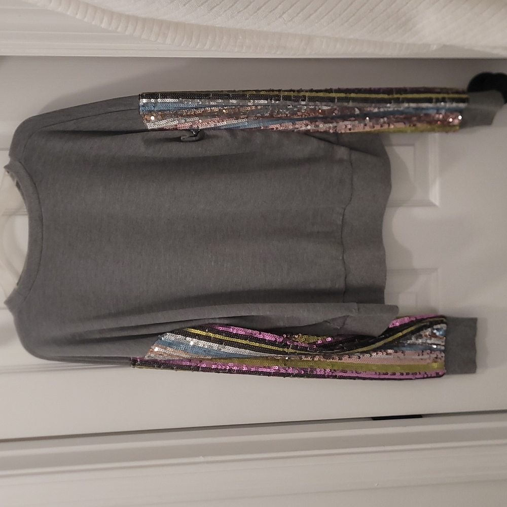 Sequin sleeve sweater